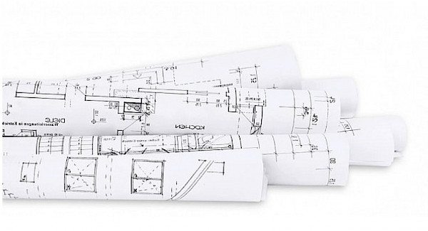 Schnittmuster Plots in s/w gerollt