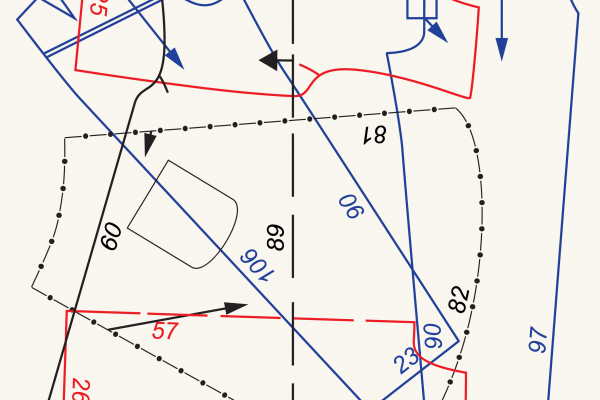 Beispiel Schnittmuster in Farbe